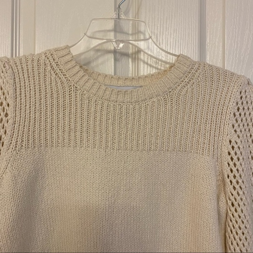 DEREK LAM 10 CROSBY Ella Puff Sleeve Sweater Ivory - Picture 5 of 11